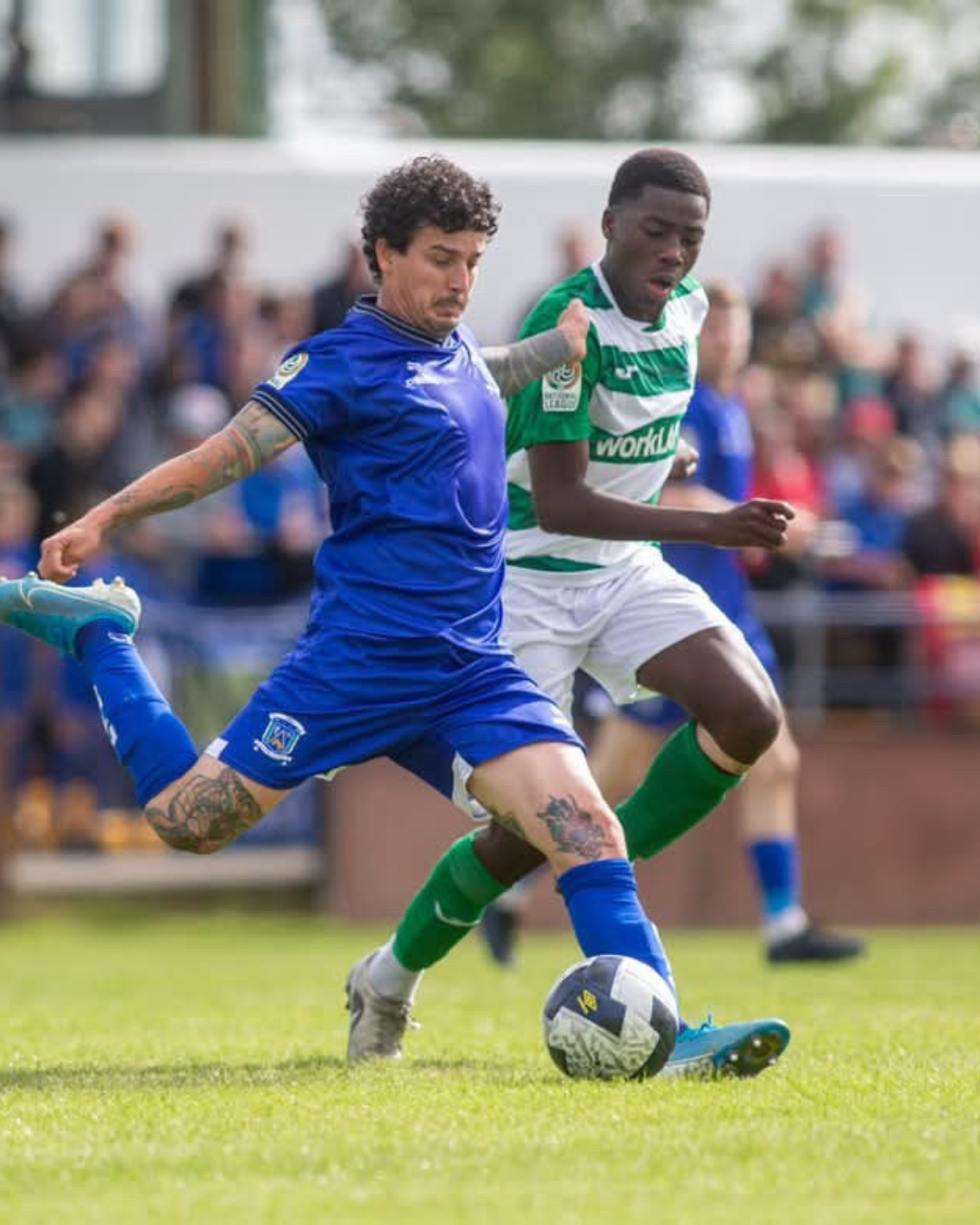 Newbridge Town FC player in action